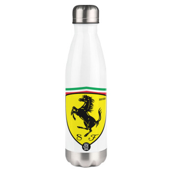 Ferrari, Metal mug thermos White (Stainless steel), double wall, 500ml