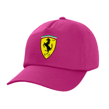 Ferrari, Children's Baseball Cap, 100% Cotton Twill, Fuchsia (COTTON, CHILDREN'S, UNISEX, ONE SIZE)