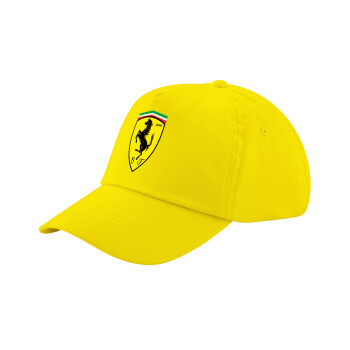 Ferrari, Child's Baseball Cap, 100% Cotton Twill, Yellow (COTTON, CHILD, UNISEX, ONE SIZE)