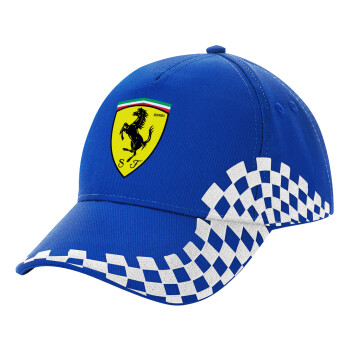 Ferrari, Adult Ultimate BLUE RACING Cap, (100% COTTON DRILL, ADULT, UNISEX, ONE SIZE)