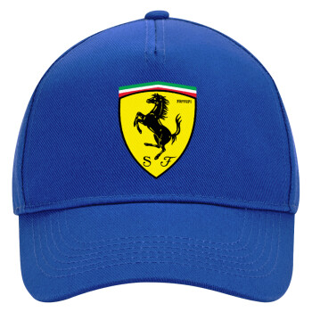 Ferrari, Ultimate Adult Hat BLUE, (100% COTTON DRILL, ADULT, UNISEX, ONE SIZE)