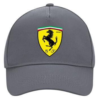 Ferrari, Ultimate Adult Hat Grey, (100% COTTON DRILL, ADULT, UNISEX, ONE SIZE)