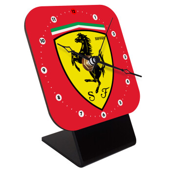 Ferrari, Quartz Wooden table clock with hands (10cm)
