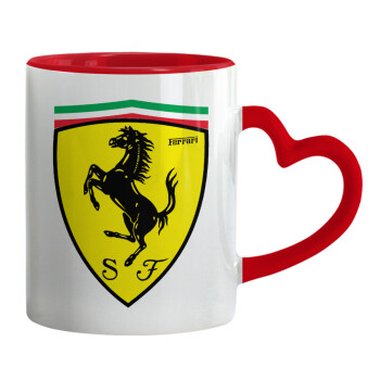 Ferrari, Κούπα καρδιά χερούλι κόκκινη, κεραμική, 330ml