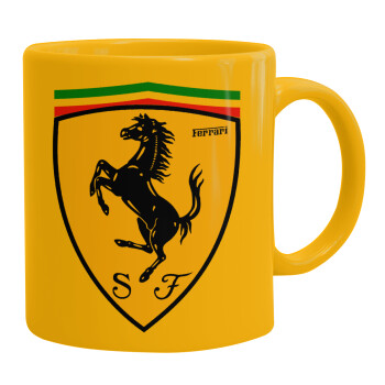 Ferrari, Ceramic coffee mug yellow, 330ml