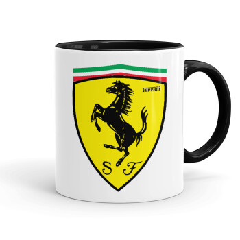 Ferrari, Κούπα χρωματιστή μαύρη, κεραμική, 330ml