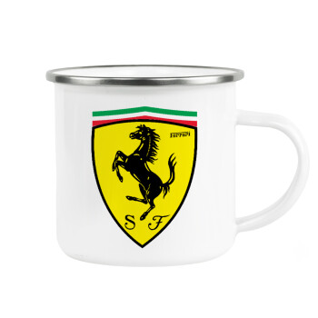 Ferrari, Metallic enamel cup white 360ml