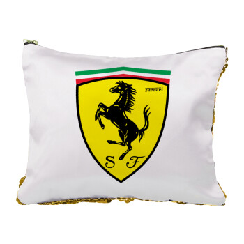 Ferrari, Sequin Gold Pouch Cosmetic Bag