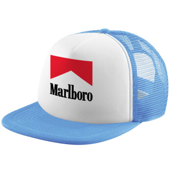 Marlboro, Child's Soft Trucker Hat with Blue/White Mesh (POLYESTER, CHILD, ONE SIZE)