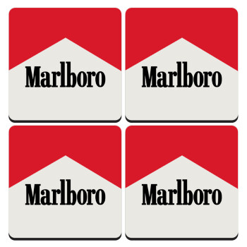 Marlboro, ΣΕΤ 4 Σουβέρ ξύλινα τετράγωνα (9cm)