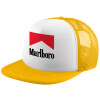 Adult Soft Trucker Hat with Yellow/White Mesh (POLYESTER, ADULT, UNISEX, ONE SIZE)