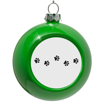 paw, Green Christmas tree ornament bauble 8cm