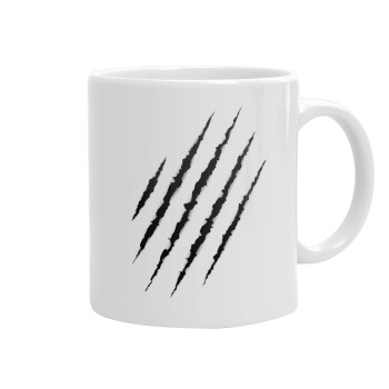 Claw scratch, Ceramic coffee mug, 330ml (1pcs)
