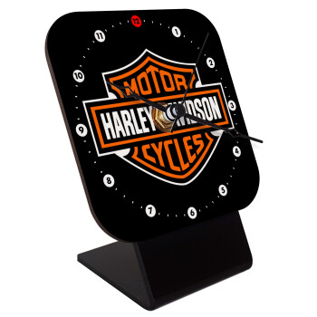 Motor Harley Davidson, Quartz Wooden table clock with hands (10cm)