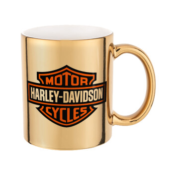 Motor Harley Davidson, Mug ceramic, gold mirror, 330ml