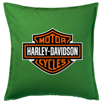Motor Harley Davidson, Sofa cushion Green 50x50cm includes filling