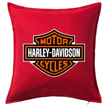 Motor Harley Davidson, Sofa cushion RED 50x50cm includes filling