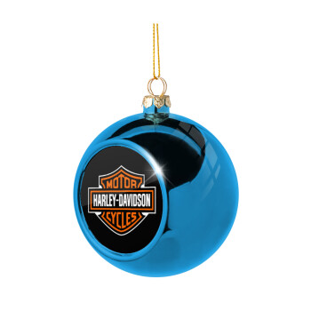 Motor Harley Davidson, Blue Christmas tree ball ornament 8cm