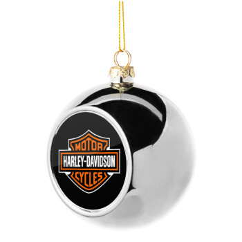 Motor Harley Davidson, Silver 8cm Christmas tree ball ornament