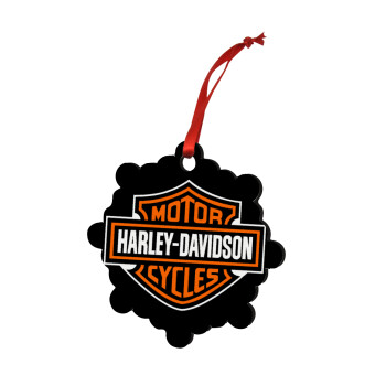 Motor Harley Davidson, Christmas ornament snowflake wooden 7.5cm