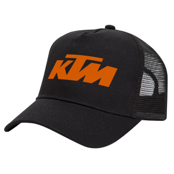KTM, Καπέλο Trucker με Δίχτυ, Μαύρο, (ΒΑΜΒΑΚΕΡΟ, ΠΑΙΔΙΚΟ, UNISEX, ONE SIZE)
