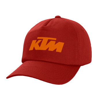 KTM, Καπέλο παιδικό Baseball, 100% Βαμβακερό Twill, Κόκκινο (ΒΑΜΒΑΚΕΡΟ, ΠΑΙΔΙΚΟ, UNISEX, ONE SIZE)