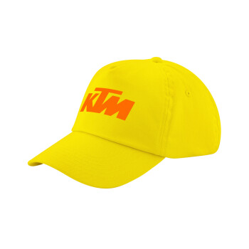 KTM, Child's Baseball Cap, 100% Cotton Twill, Yellow (COTTON, CHILD, UNISEX, ONE SIZE)