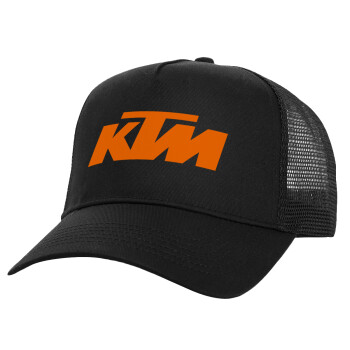KTM, Καπέλο Ενηλίκων Structured Trucker, με Δίχτυ, Μαύρο (100% ΒΑΜΒΑΚΕΡΟ, ΕΝΗΛΙΚΩΝ, UNISEX, ONE SIZE)