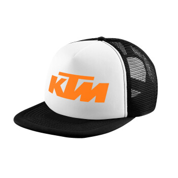 KTM, Adult Soft Trucker Hat with Black/White Mesh (POLYESTER, ADULT, UNISEX, ONE SIZE)