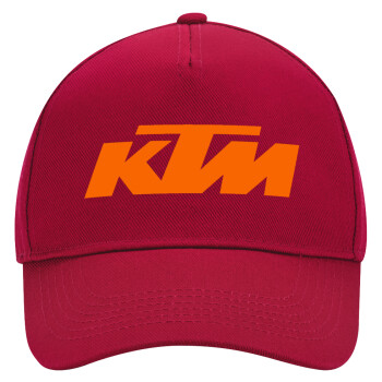 KTM, Adult Ultimate Hat RED, (100% COTTON DRILL, ADULT, UNISEX, ONE SIZE)