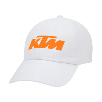 KTM, Adult Baseball Cap White 5-panel (POLYESTER, ADULT, UNISEX, ONE SIZE)