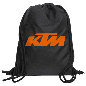 KTM, Backpack pouch GYMBAG Black, with pocket (40x48cm) & thick cords