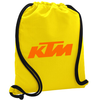 KTM, Backpack pouch GYMBAG Yellow, with pocket (40x48cm) & thick cords