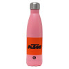 Metal mug thermos Pink Mat (Stainless steel), double wall, 500ml