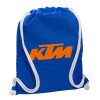 Backpack pouch GYMBAG Blue, with pocket (40x48cm) & thick cords