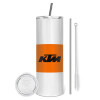 Eco friendly stainless steel tumbler 600ml, with metal straw & cleaning brush