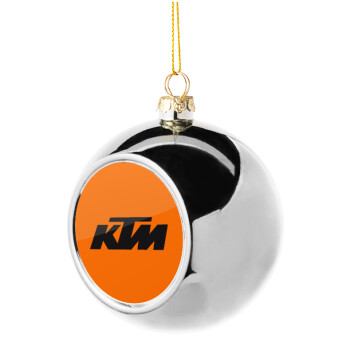 KTM, Silver 8cm Christmas tree ball ornament