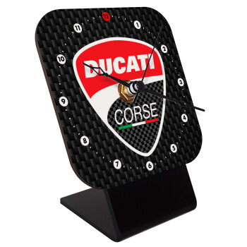 Ducati, Quartz Wooden table clock with hands (10cm)