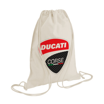 Ducati, Backpack bag GYMBAG natural (28x40cm)