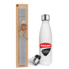 Easter candle, metallic white thermos bottle (500ml) & aromatic flat candle (30cm) (GRAY)