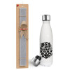 Easter candle, metallic white thermos bottle (500ml) & aromatic flat candle (30cm) (GRAY)