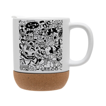 DOG pattern, Ceramic coffee mug Cork (MAT), 330ml (1pcs)