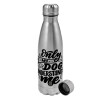 Metallic water bottle, stainless steel, 750ml