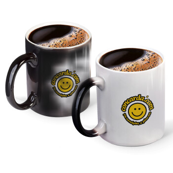 Concarda, Color changing magic Mug, ceramic, 330ml when adding hot liquid inside, the black colour desappears (1 pcs)