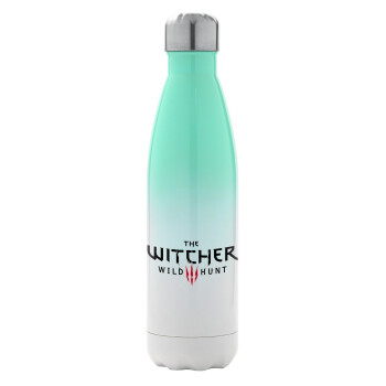The witcher III wild hunt, Metal mug thermos Green/White (Stainless steel), double wall, 500ml