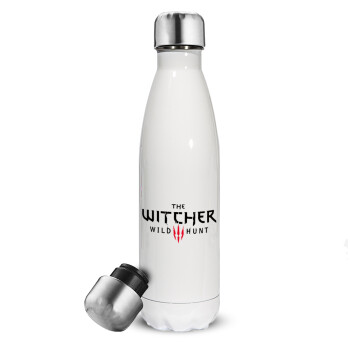 The witcher III wild hunt, Metal mug thermos White (Stainless steel), double wall, 500ml