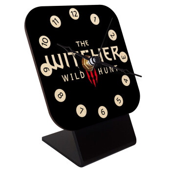 The witcher III wild hunt, Quartz Table clock in natural wood (10cm)