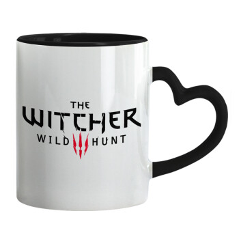 The witcher III wild hunt, Mug heart black handle, ceramic, 330ml