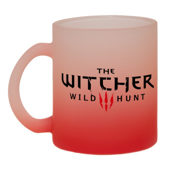 The witcher III wild hunt, Κούπα γυάλινη δίχρωμη με βάση το κόκκινο ματ, 330ml