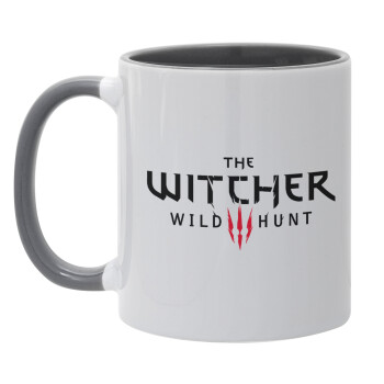 The witcher III wild hunt, Κούπα χρωματιστή γκρι, κεραμική, 330ml